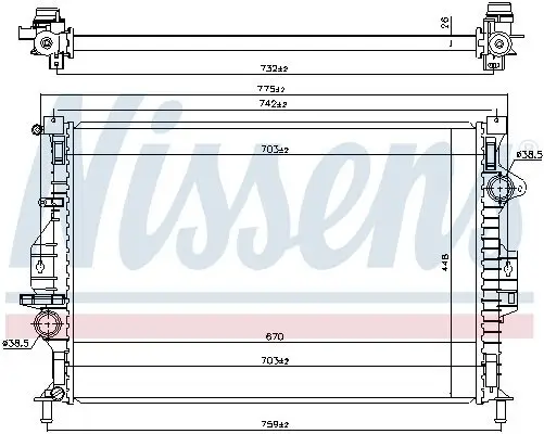 Kühler, Motorkühlung NISSENS 66863 Bild Kühler, Motorkühlung NISSENS 66863