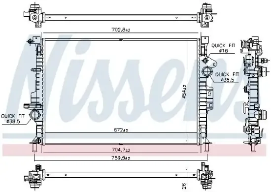 Kühler, Motorkühlung NISSENS 66864 Bild Kühler, Motorkühlung NISSENS 66864