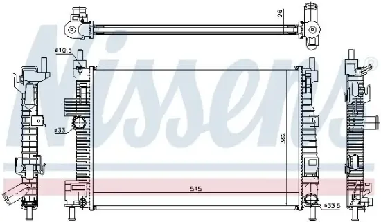 Kühler, Motorkühlung NISSENS 66869 Bild Kühler, Motorkühlung NISSENS 66869