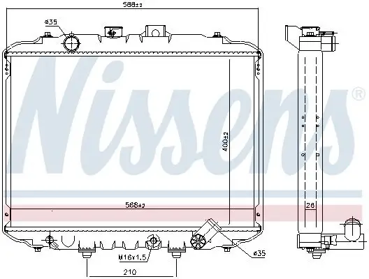 Kühler, Motorkühlung NISSENS 67034 Bild Kühler, Motorkühlung NISSENS 67034