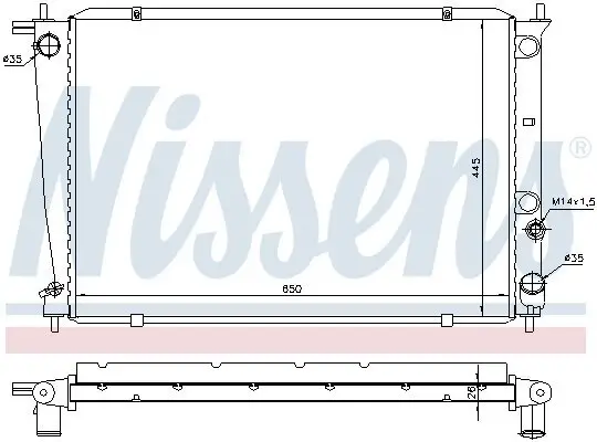 Kühler, Motorkühlung NISSENS 67039 Bild Kühler, Motorkühlung NISSENS 67039