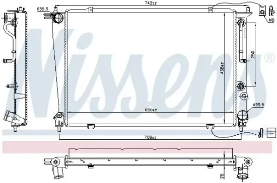 Kühler, Motorkühlung NISSENS 67040 Bild Kühler, Motorkühlung NISSENS 67040