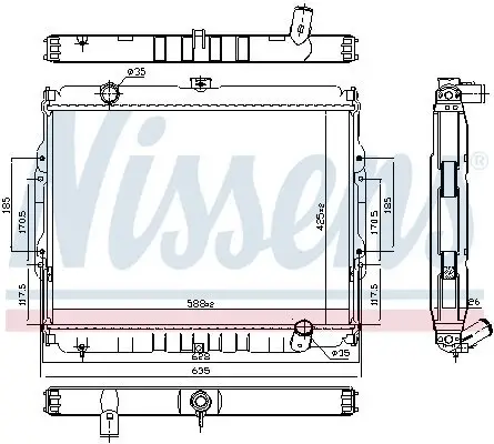 Kühler, Motorkühlung NISSENS 67046 Bild Kühler, Motorkühlung NISSENS 67046