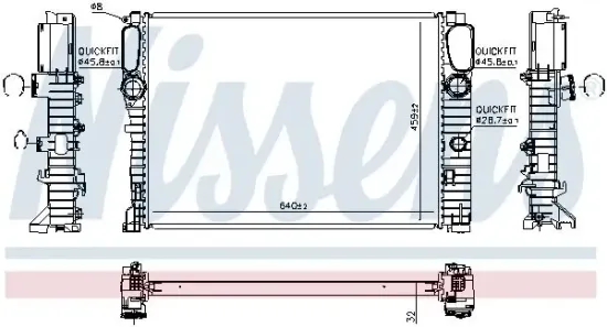 Kühler, Motorkühlung NISSENS 67102A Bild Kühler, Motorkühlung NISSENS 67102A