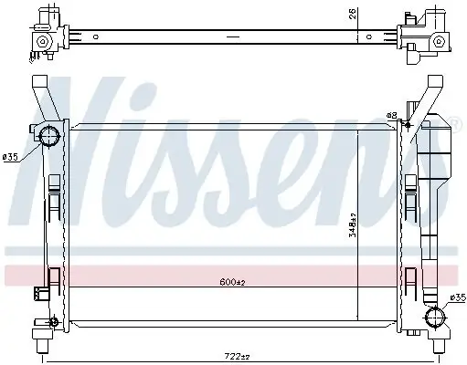 Kühler, Motorkühlung NISSENS 67106 Bild Kühler, Motorkühlung NISSENS 67106
