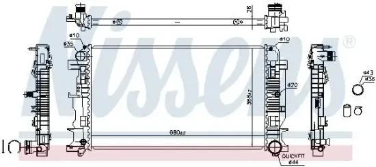 Kühler, Motorkühlung NISSENS 67156A Bild Kühler, Motorkühlung NISSENS 67156A