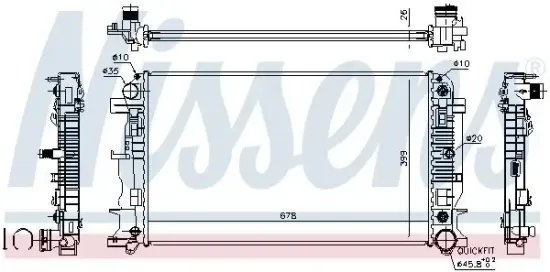 Kühler, Motorkühlung NISSENS 67157A Bild Kühler, Motorkühlung NISSENS 67157A