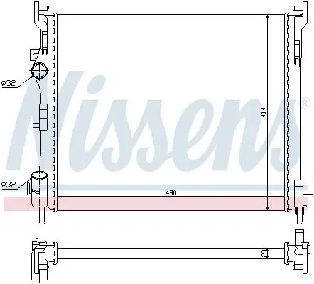 Kühler, Motorkühlung NISSENS 67246 Bild Kühler, Motorkühlung NISSENS 67246