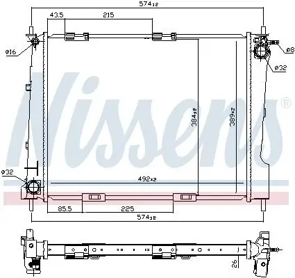 Kühler, Motorkühlung NISSENS 67284 Bild Kühler, Motorkühlung NISSENS 67284