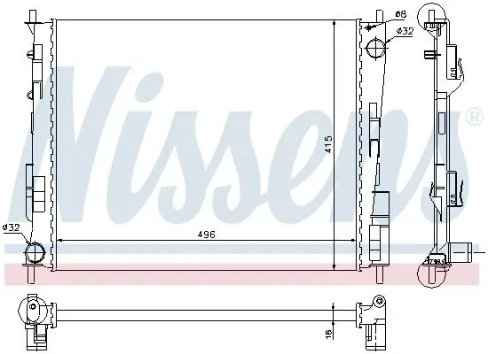 Kühler, Motorkühlung NISSENS 67286 Bild Kühler, Motorkühlung NISSENS 67286