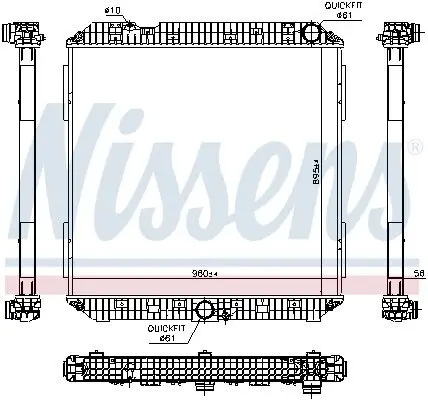 Kühler, Motorkühlung NISSENS 675023 Bild Kühler, Motorkühlung NISSENS 675023