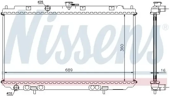 Kühler, Motorkühlung NISSENS 67344A Bild Kühler, Motorkühlung NISSENS 67344A