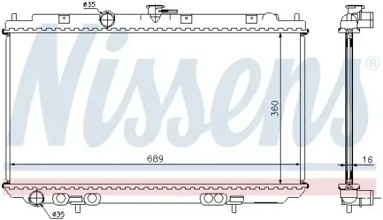 Kühler, Motorkühlung NISSENS 67346A Bild Kühler, Motorkühlung NISSENS 67346A