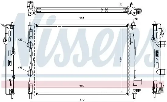 Kühler, Motorkühlung NISSENS 67360 Bild Kühler, Motorkühlung NISSENS 67360