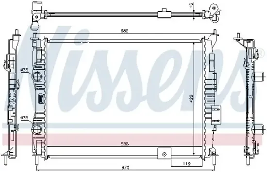 Kühler, Motorkühlung NISSENS 67364 Bild Kühler, Motorkühlung NISSENS 67364