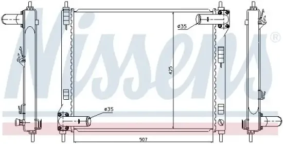 Kühler, Motorkühlung NISSENS 67370 Bild Kühler, Motorkühlung NISSENS 67370