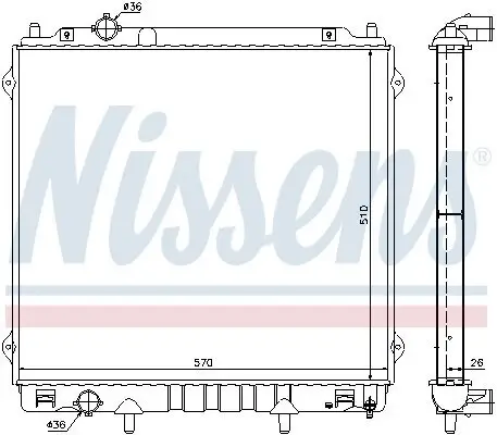Kühler, Motorkühlung NISSENS 67483 Bild Kühler, Motorkühlung NISSENS 67483