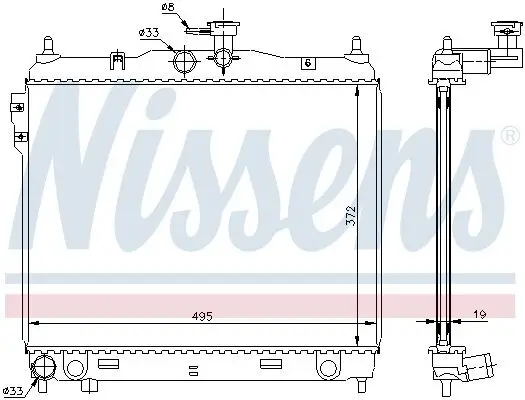 Kühler, Motorkühlung NISSENS 67495 Bild Kühler, Motorkühlung NISSENS 67495