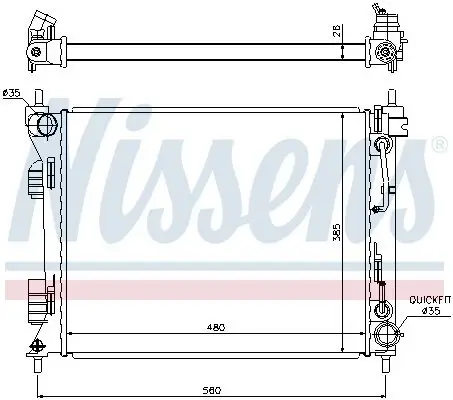 Kühler, Motorkühlung NISSENS 675002 Bild Kühler, Motorkühlung NISSENS 675002