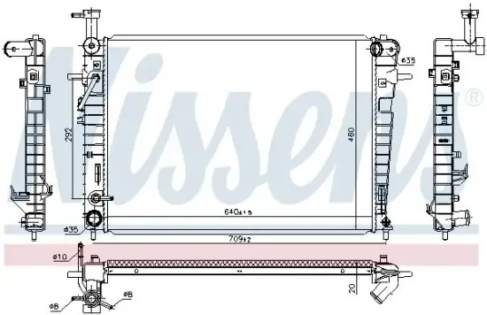 Kühler, Motorkühlung NISSENS 675005 Bild Kühler, Motorkühlung NISSENS 675005