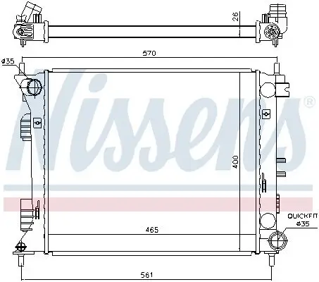 Kühler, Motorkühlung NISSENS 675007 Bild Kühler, Motorkühlung NISSENS 675007