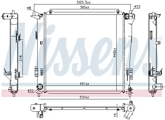 Kühler, Motorkühlung NISSENS 675016 Bild Kühler, Motorkühlung NISSENS 675016