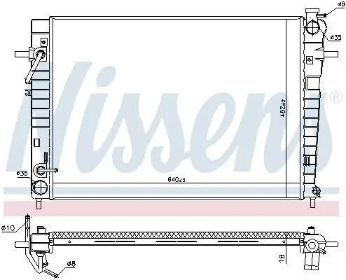 Kühler, Motorkühlung NISSENS 675034 Bild Kühler, Motorkühlung NISSENS 675034