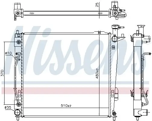 Kühler, Motorkühlung NISSENS 675046 Bild Kühler, Motorkühlung NISSENS 675046