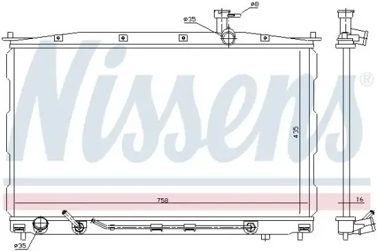 Kühler, Motorkühlung NISSENS 67505 Bild Kühler, Motorkühlung NISSENS 67505