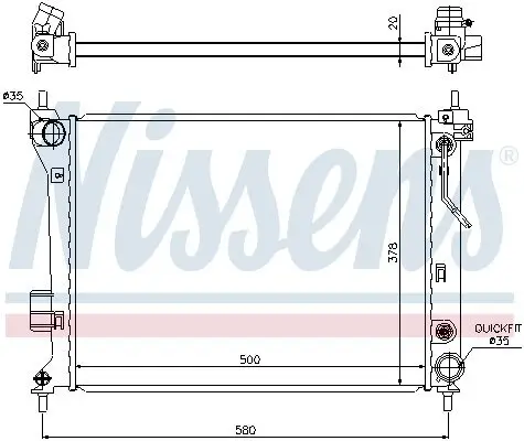 Kühler, Motorkühlung NISSENS 67548 Bild Kühler, Motorkühlung NISSENS 67548