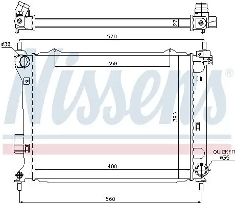 Kühler, Motorkühlung NISSENS 67549 Bild Kühler, Motorkühlung NISSENS 67549