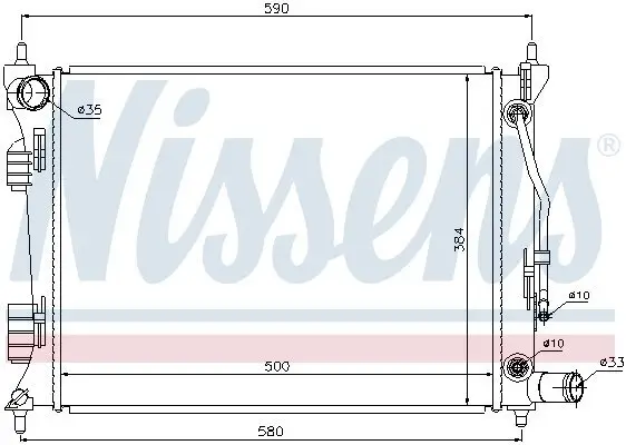 Kühler, Motorkühlung NISSENS 67553