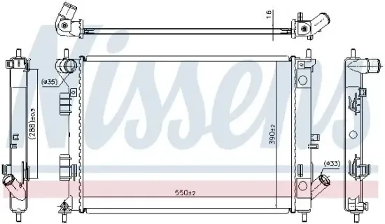 Kühler, Motorkühlung NISSENS 67555 Bild Kühler, Motorkühlung NISSENS 67555