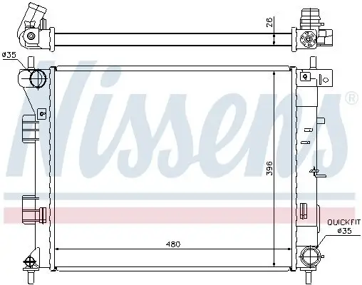 Kühler, Motorkühlung NISSENS 67607 Bild Kühler, Motorkühlung NISSENS 67607