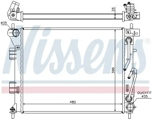 Kühler, Motorkühlung NISSENS 67608 Bild Kühler, Motorkühlung NISSENS 67608