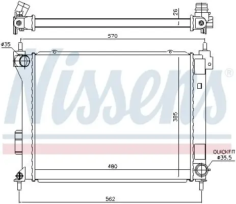 Kühler, Motorkühlung NISSENS 67615 Bild Kühler, Motorkühlung NISSENS 67615