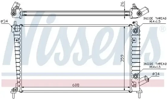 Kühler, Motorkühlung NISSENS 68005A Bild Kühler, Motorkühlung NISSENS 68005A