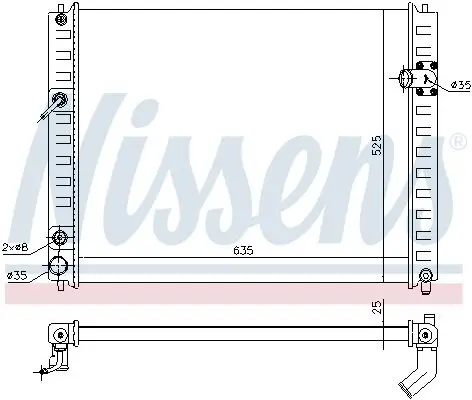 Kühler, Motorkühlung NISSENS 68091 Bild Kühler, Motorkühlung NISSENS 68091