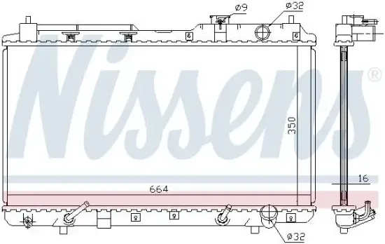 Kühler, Motorkühlung NISSENS 681021 Bild Kühler, Motorkühlung NISSENS 681021
