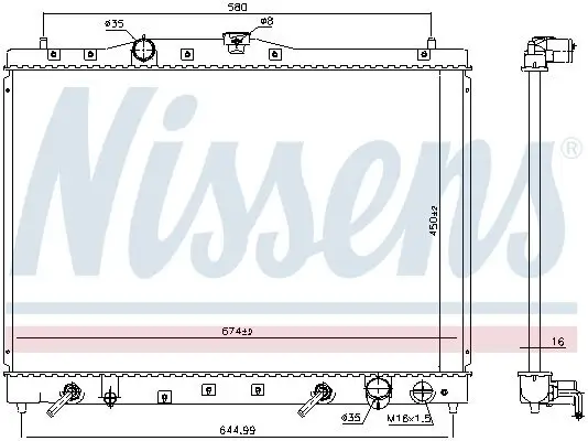 Kühler, Motorkühlung NISSENS 68116 Bild Kühler, Motorkühlung NISSENS 68116