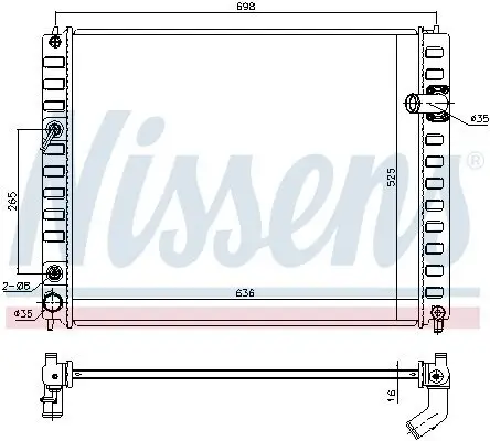 Kühler, Motorkühlung NISSENS 681208 Bild Kühler, Motorkühlung NISSENS 681208