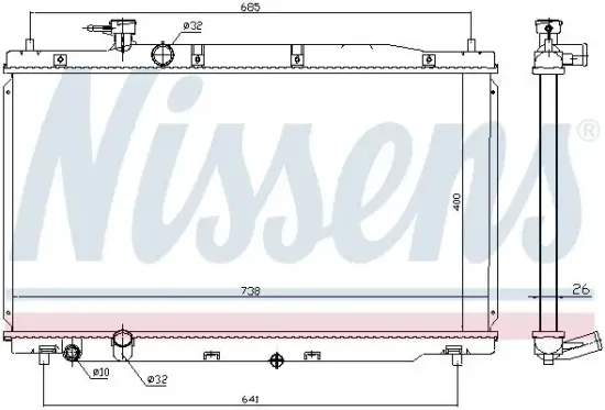 Kühler, Motorkühlung NISSENS 681386 Bild Kühler, Motorkühlung NISSENS 681386