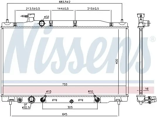 Kühler, Motorkühlung NISSENS 681405 Bild Kühler, Motorkühlung NISSENS 681405