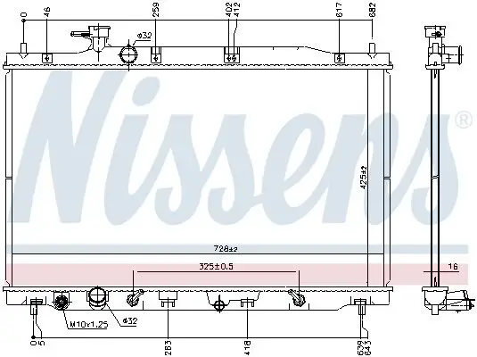 Kühler, Motorkühlung NISSENS 681406 Bild Kühler, Motorkühlung NISSENS 681406