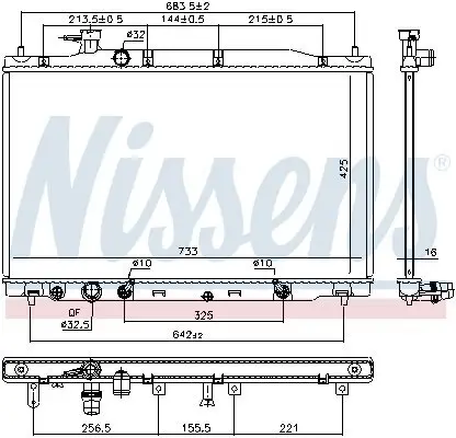 Kühler, Motorkühlung NISSENS 681407 Bild Kühler, Motorkühlung NISSENS 681407