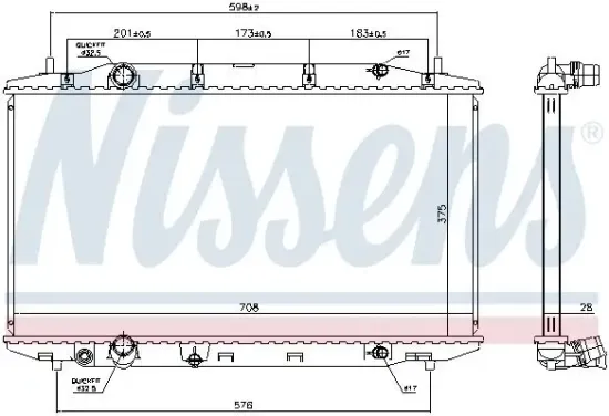 Kühler, Motorkühlung NISSENS 681408 Bild Kühler, Motorkühlung NISSENS 681408