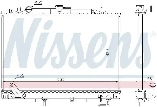 Kühler, Motorkühlung NISSENS 68154 Bild Kühler, Motorkühlung NISSENS 68154