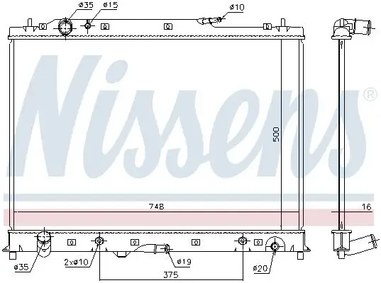 Kühler, Motorkühlung NISSENS 68525 Bild Kühler, Motorkühlung NISSENS 68525