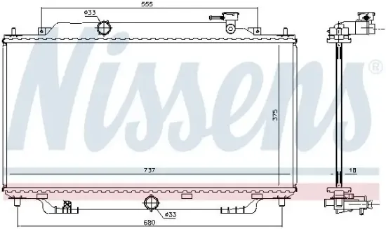 Kühler, Motorkühlung NISSENS 68555 Bild Kühler, Motorkühlung NISSENS 68555
