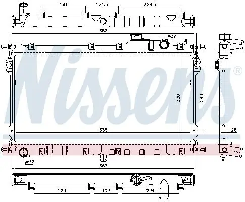 Kühler, Motorkühlung NISSENS 68559 Bild Kühler, Motorkühlung NISSENS 68559